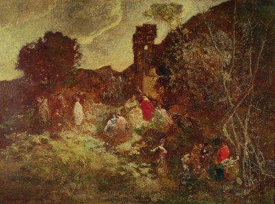 Don Quixote and Sancho Panza by Adolphe Joseph Thomas Monticelli